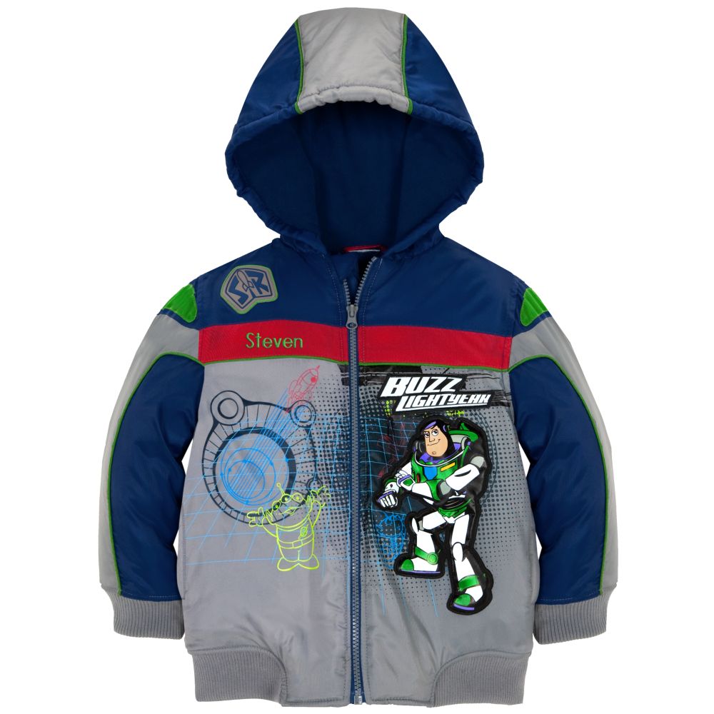 Personalizable Hooded Puffy Buzz Lightyear Jacket for Boys