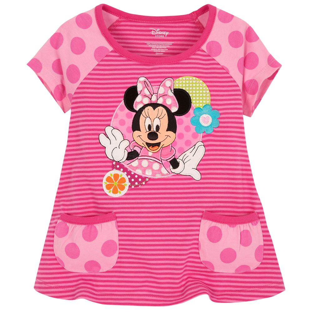 Striped and Polka-Dotted Minnie Mouse Tee for Toddler Girl