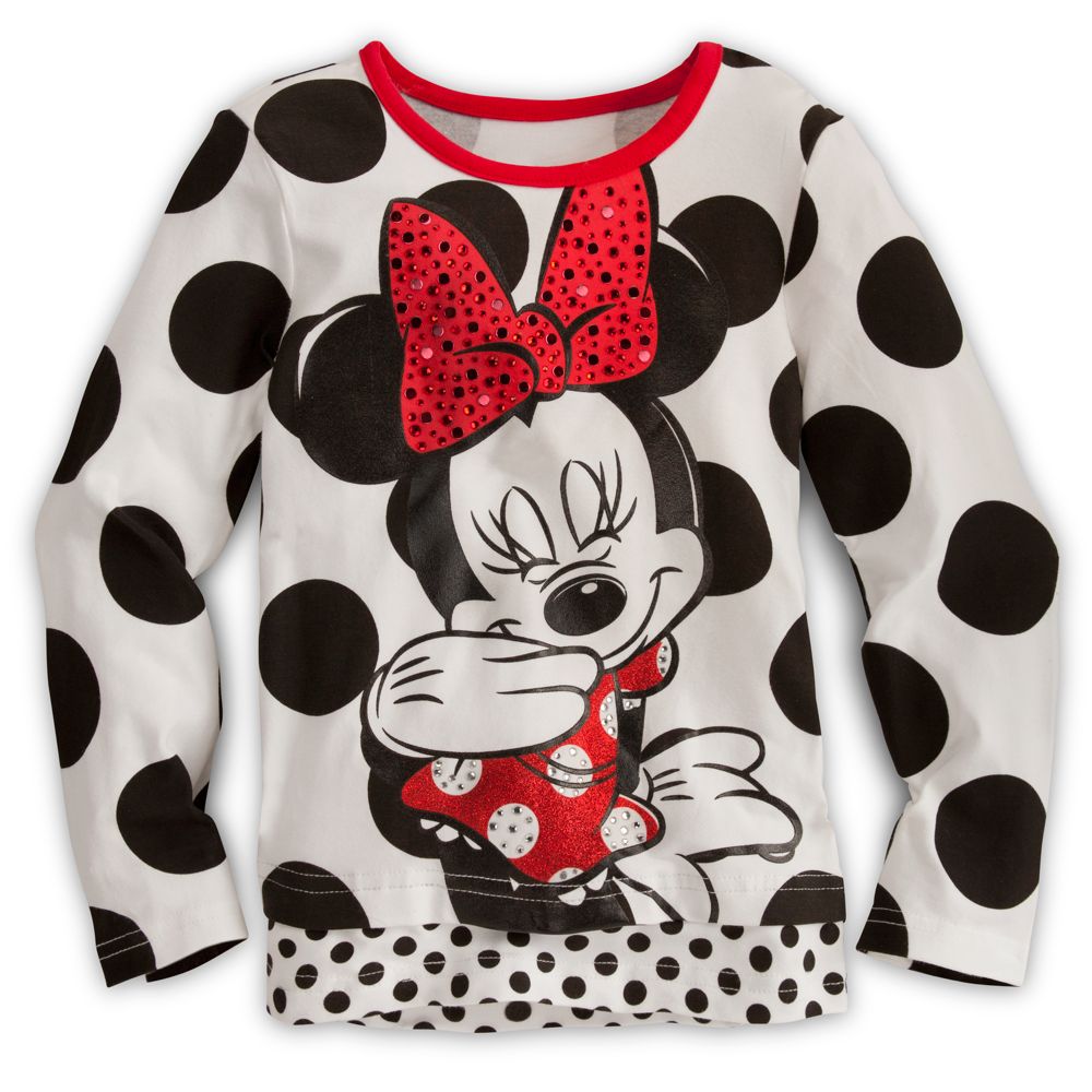 Dazzling Long Sleeve Minnie Mouse Tee for Girls