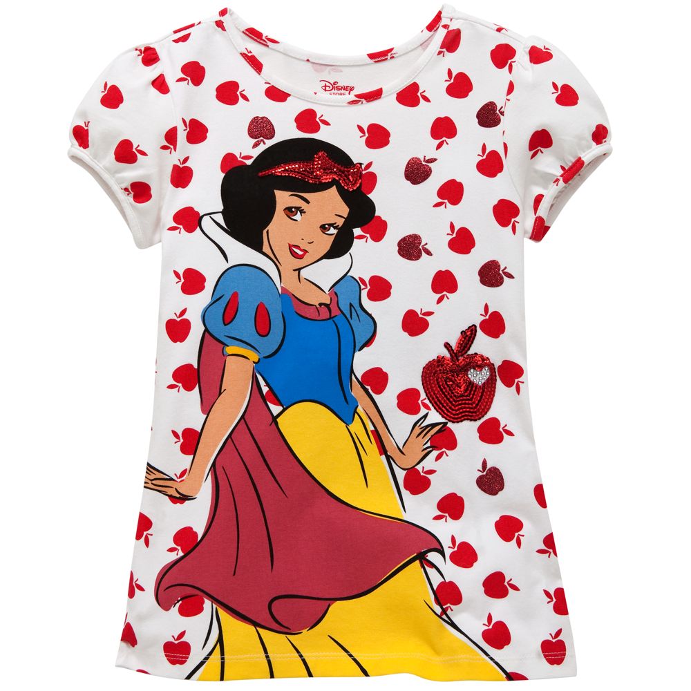 Patterned Apple Snow White Tee for Girls