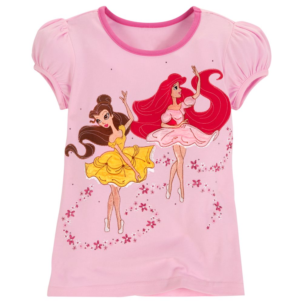 Ballerina Ariel and Belle Disney Princess Tee for Girls