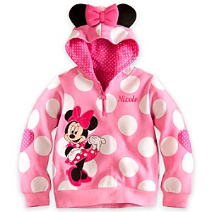 Minnie Mouse Ear Hoodie for Girls - Personalized