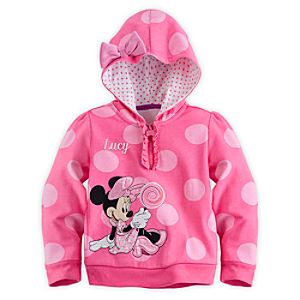 Minnie Mouse Hoodie for Girls - Pink - Personalizable