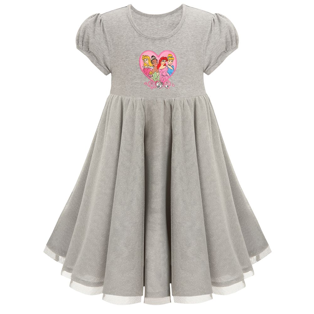 Gray Cotton and Tulle Disney Princess Dress for Girls