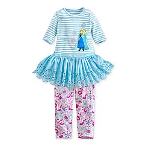 Anna and Elsa Dress and Leggings Set for Girls - Frozen