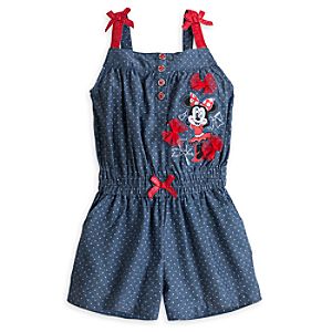 Minnie Mouse Woven Romper for Girls