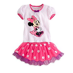 Minnie Mouse Top and Tutu Skirt Set for Girls
