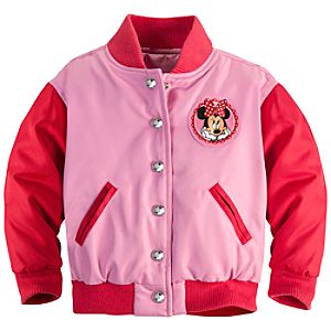 Personalizable Varsity Minnie Mouse Jacket for Toddler Girls