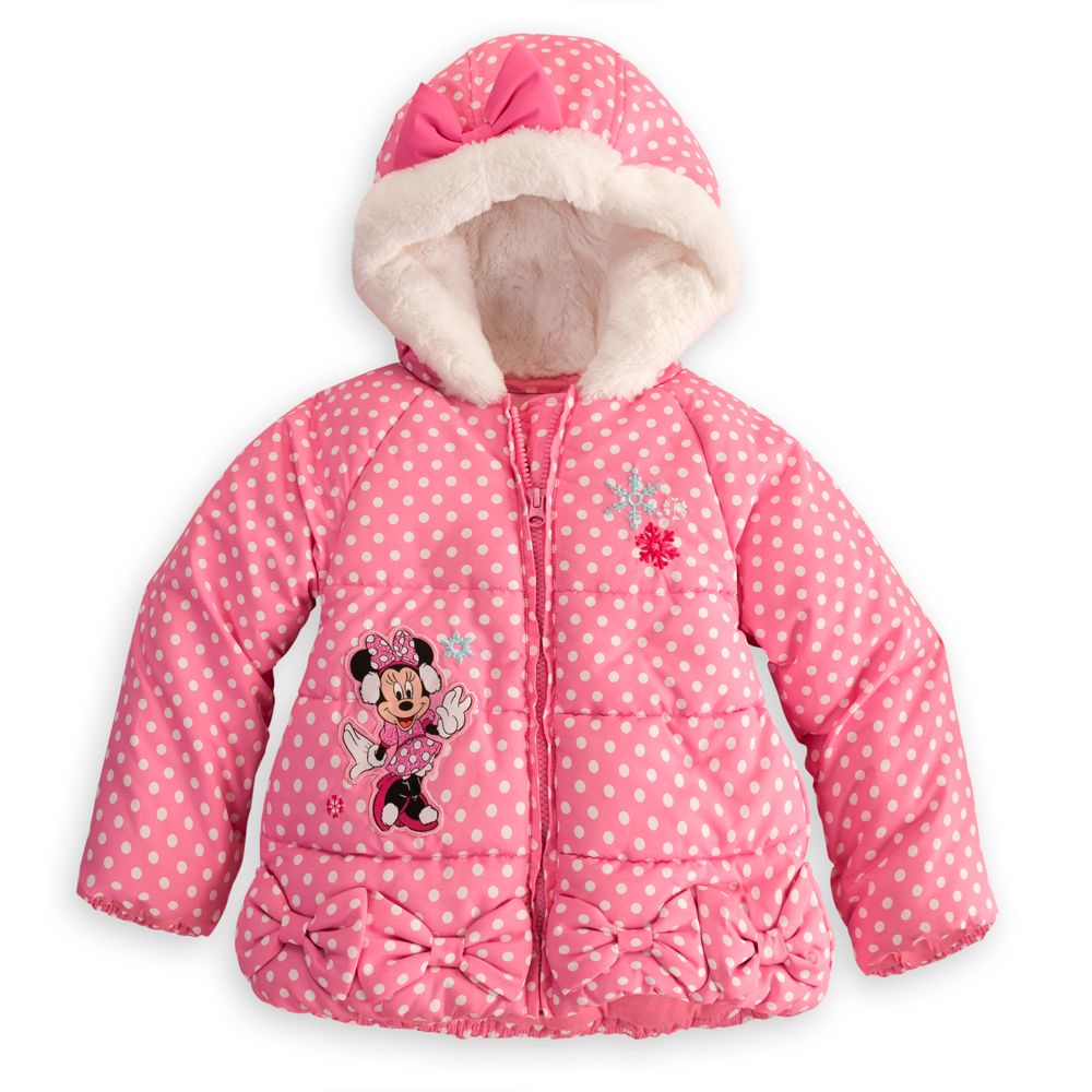 Personalizable Puffy Minnie Mouse Jacket for Girls -- Pink
