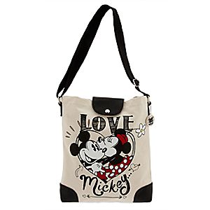 Mickey and Minnie Mouse Canvas Tote Bag - ''I Love Mickey'' Collection