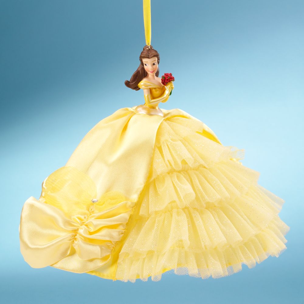 Disney Princess Belle Doll Ornament with Holiday Gown