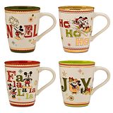 Classic Mickey and Minnie Holiday Mugs - Set of 4