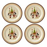 Classic Mickey and Minnie Holiday Dinner Plates - Set of 4