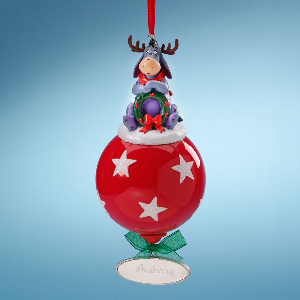 Personalized Reindeer Eeyore Holiday Ornament