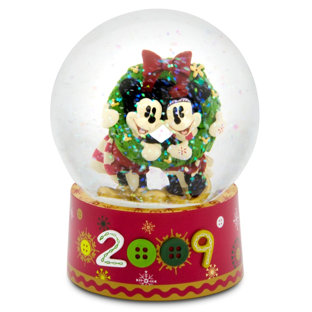 Classic Mickey Holiday 2009 Mickey and Minnie Mouse Mini Snowglobe