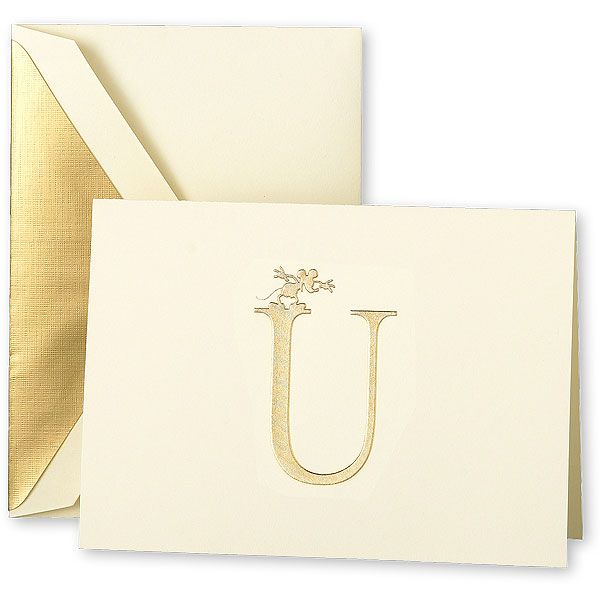 20-Pc. Walt Disney Signature Mickey Mouse Note Cards - Initial ''U''