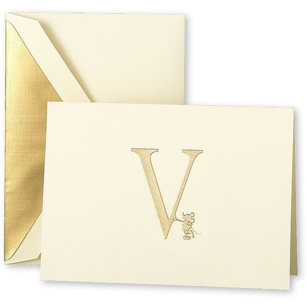20-Pc. Walt Disney Signature Mickey Mouse Note Cards - Initial ''V''