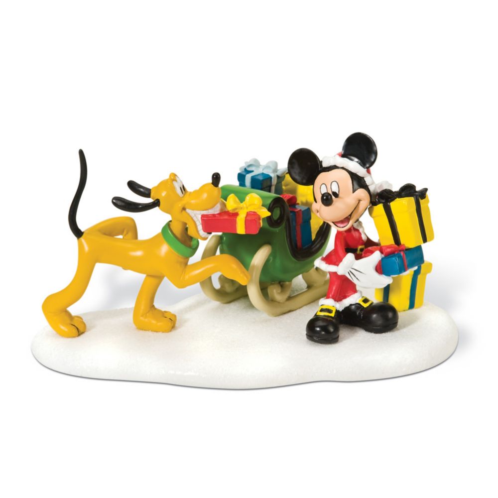 ''Loading the Sleigh'' Mickey Mouse and Pluto Figurine by Dept. 56