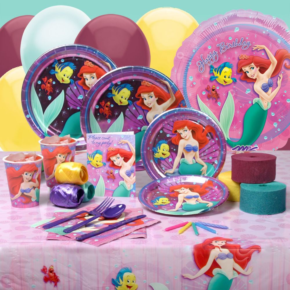 Deluxe Ariel Party Essentials Set for 8 Guests