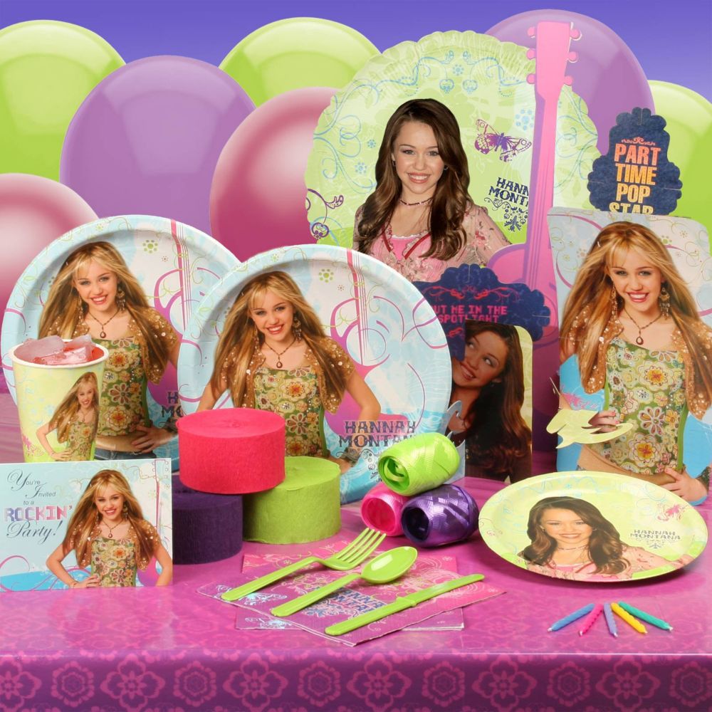 Deluxe Hannah Montana Party Essentials Set for 8 Guests