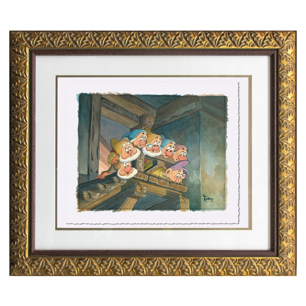 Framed Limited-Edition ''On Top of the Stairs'' Seven Dwarfs Giclee