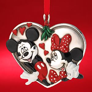 ''Under the Mistletoe'' Mickey and Minnie Mouse Ornament by Lenox