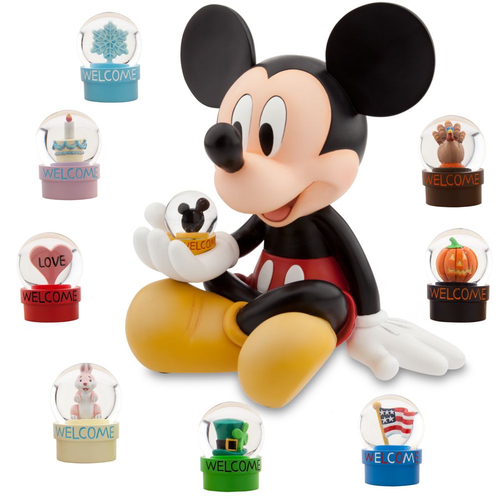 Happy Holiday Mickey Mouse Snowglobe Set -- 10-Pc.