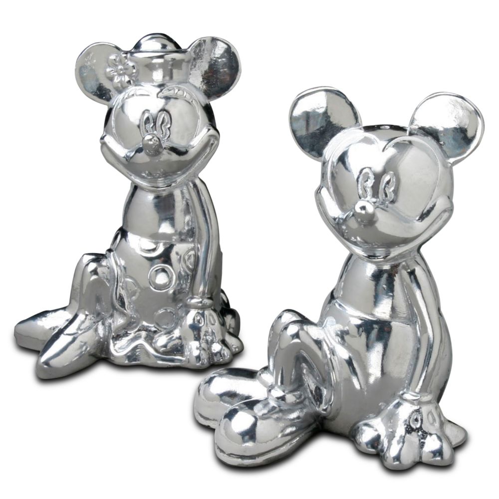 Cast Aluminum Minnie and Mickey Mouse Salt and Pepper Set by Arthur Court -- 2-Pc.