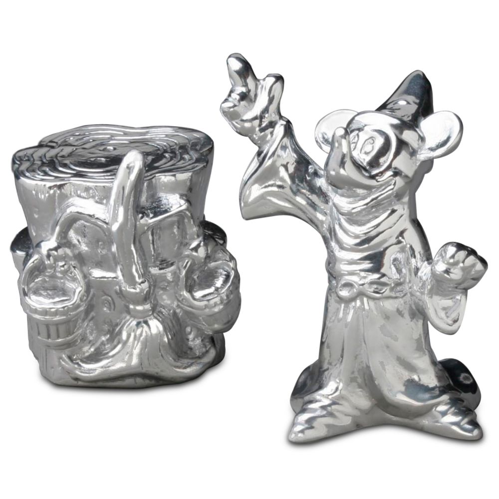 Cast Aluminum Sorcerer Mickey Mouse Salt and Pepper Set by Arthur Court -- 2-Pc.