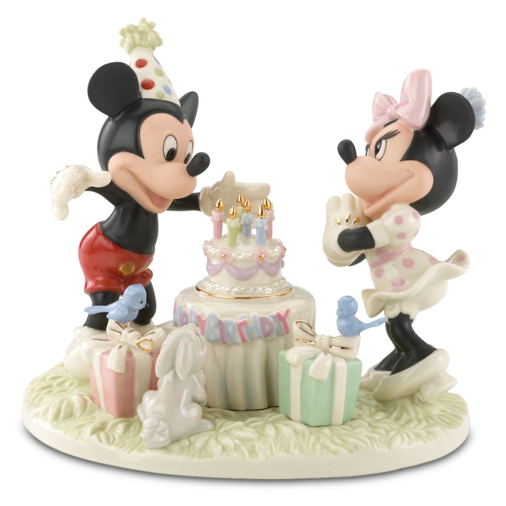 ''Mickey's Birthday Celebration'' Minnie and Mickey Mouse Figurine by Lenox