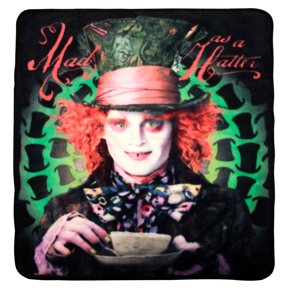 Fleece Mad Hatter Alice in Wonderland Blanket