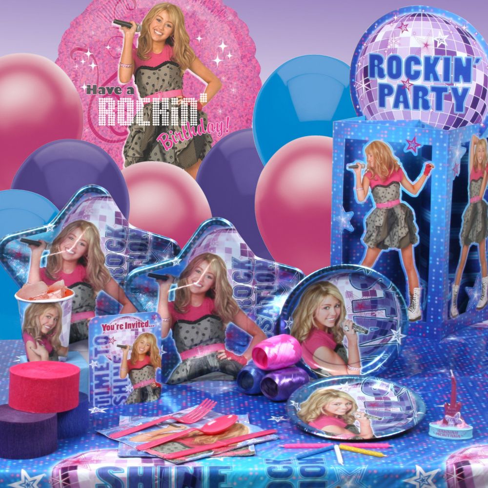 Deluxe Hannah Montana Party Essentials Set for 8 Guests