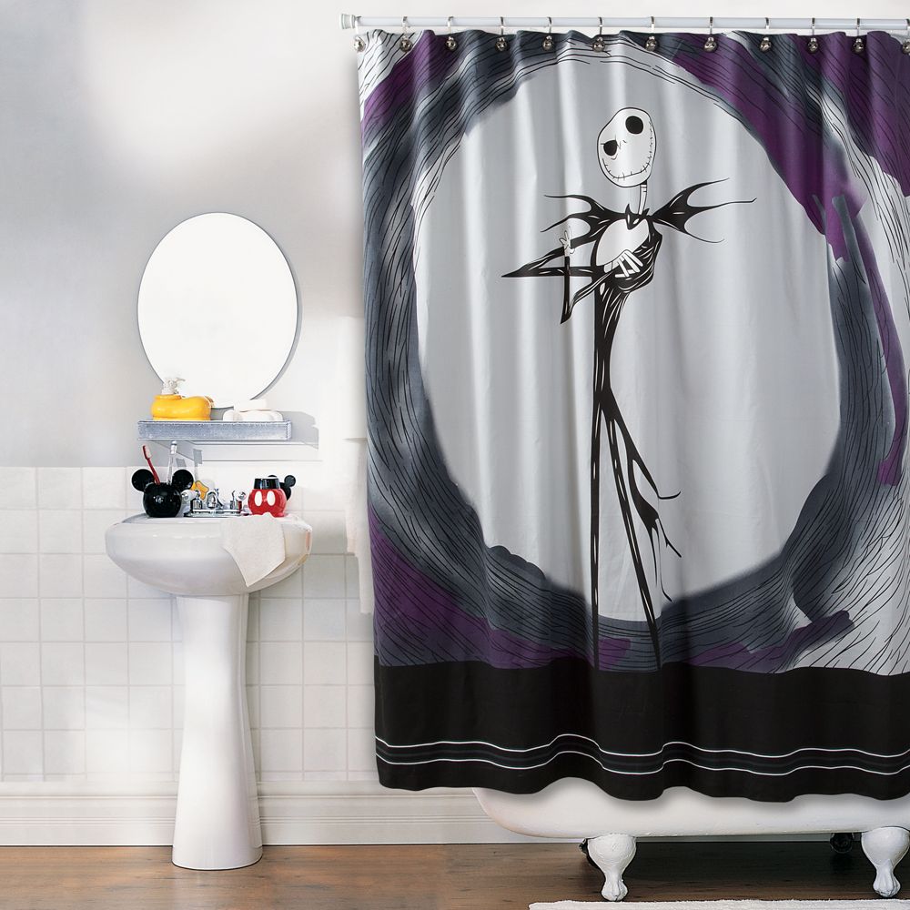 Products>Home & Decor>Bed & Bath>Bath Accessories> - Jack Skellington Shower Curtain: Sizes 