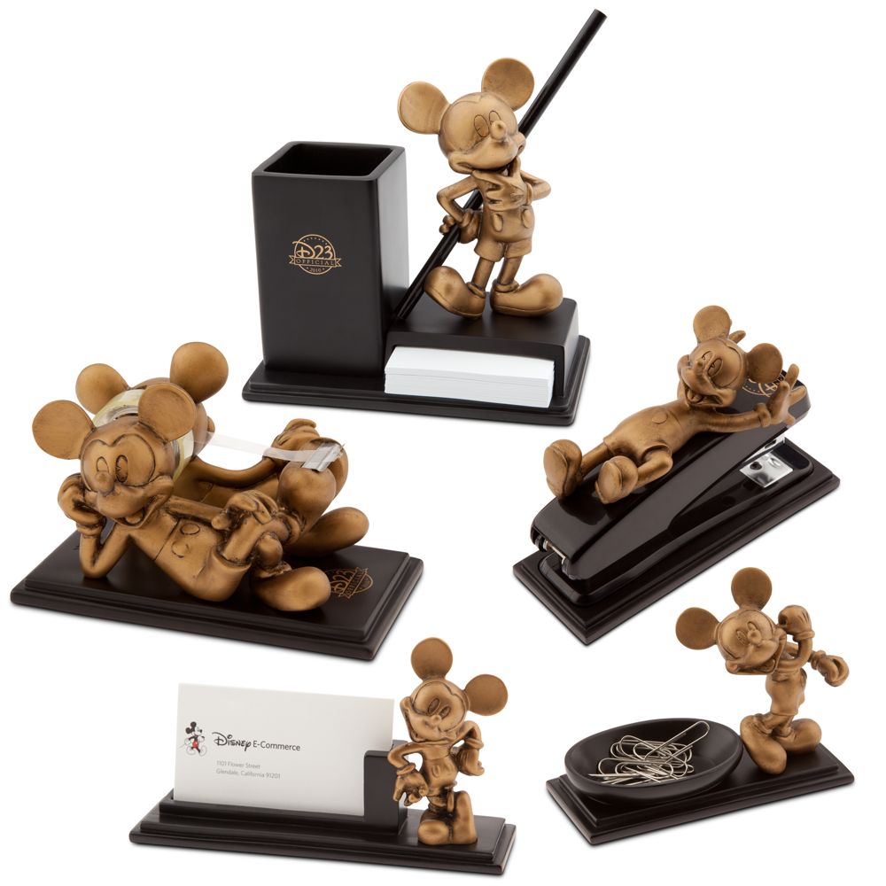 D23 Membership Exclusive Limited-Edition Gold Mickey Mouse Desk Set -- 5-Pc.