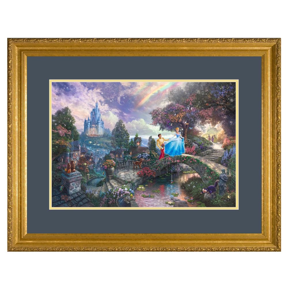 Cinderella Wishes Upon A Dream'' Limited Edition Framed Paper by Thomas Kinkade -- 32'' x 41''