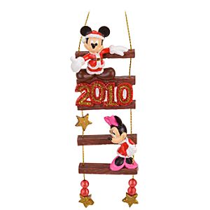 2010 Ladder Minnie and Mickey Mouse Ornament