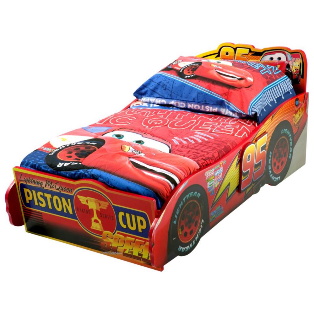 Disney Cars Lightning McQueen Wooden Bed for Toddlers