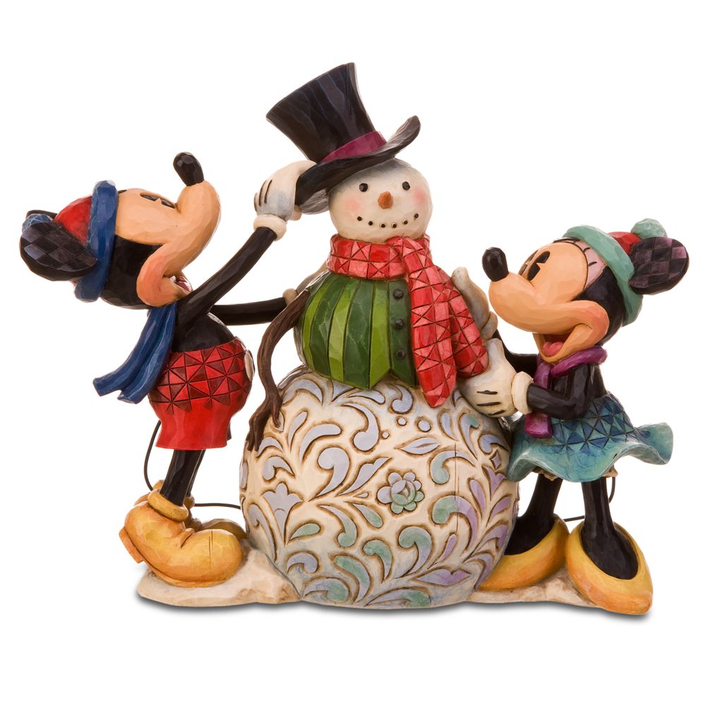 ''Building a Snowman'' Minnie and Mickey Mouse Figurine by Jim Shore