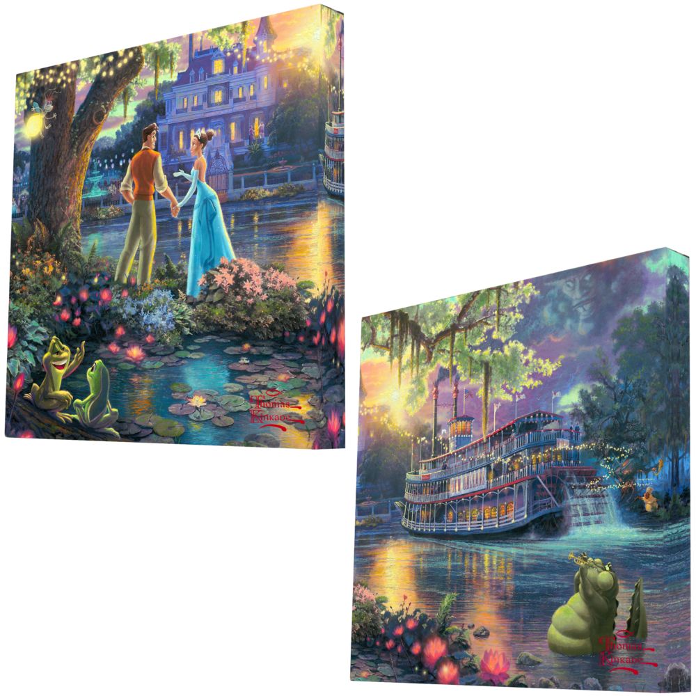 The Princess and the Frog'' Gallery Wrapped Canvas by Thomas Kinkade -- Set of 2