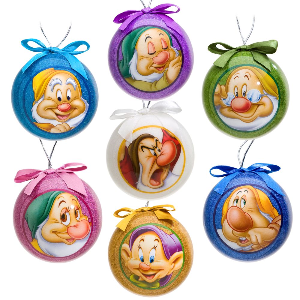 Snow White and the Seven Dwarfs Decoupage Ornament Set -- 7-Pc.