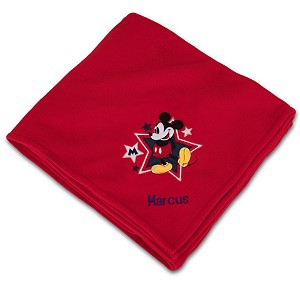Personalized Mickey Mouse Fleece Throw Blanket