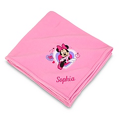 Personalized Minnie Mouse Fleece Throw Blanket