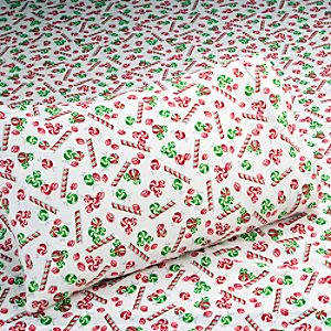 Christmas Candy Mickey Mouse Flannel Sheet Set