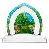 Castle Window ''Rescuing Piglet'' Fine Art Glass Sculpture
