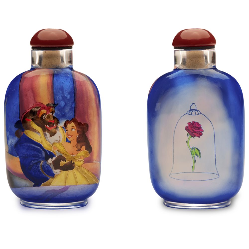 ''An Enchanted Evening'' Beauty and the Beast Fine Art Glass Bottle