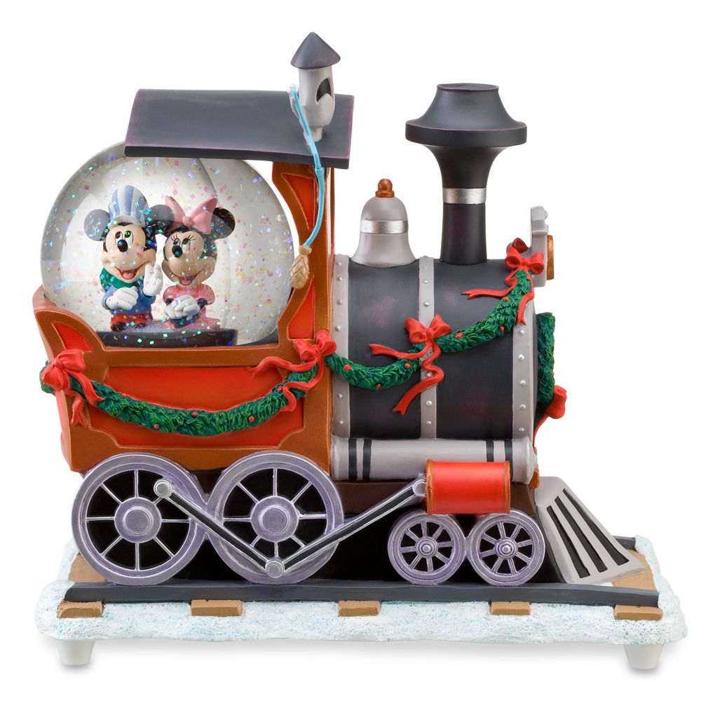 Train Engine Minnie and Mickey Mouse Snowglobe