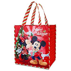 Reusable Holiday Mickey and Minnie Tote