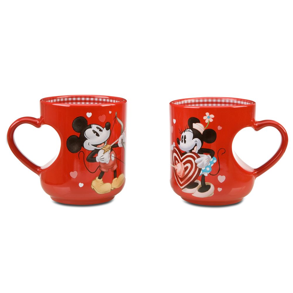 Valentine's Day Minnie and Mickey Mouse Mug Set -- 2-Pc.