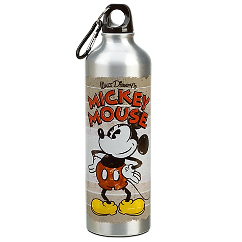 Silver Mickey Mouse Aluminum Water Bottle