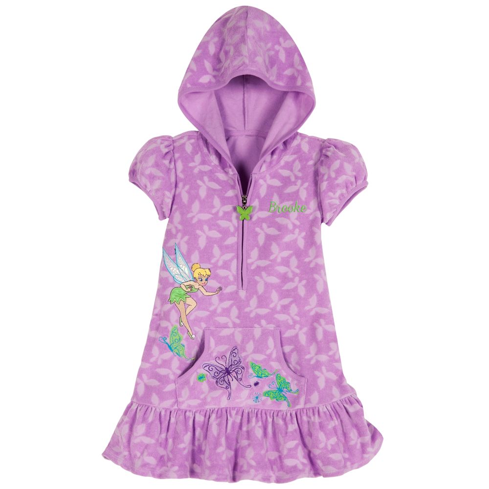 Personalizable Hooded Tinker Bell Cover Up for Girls